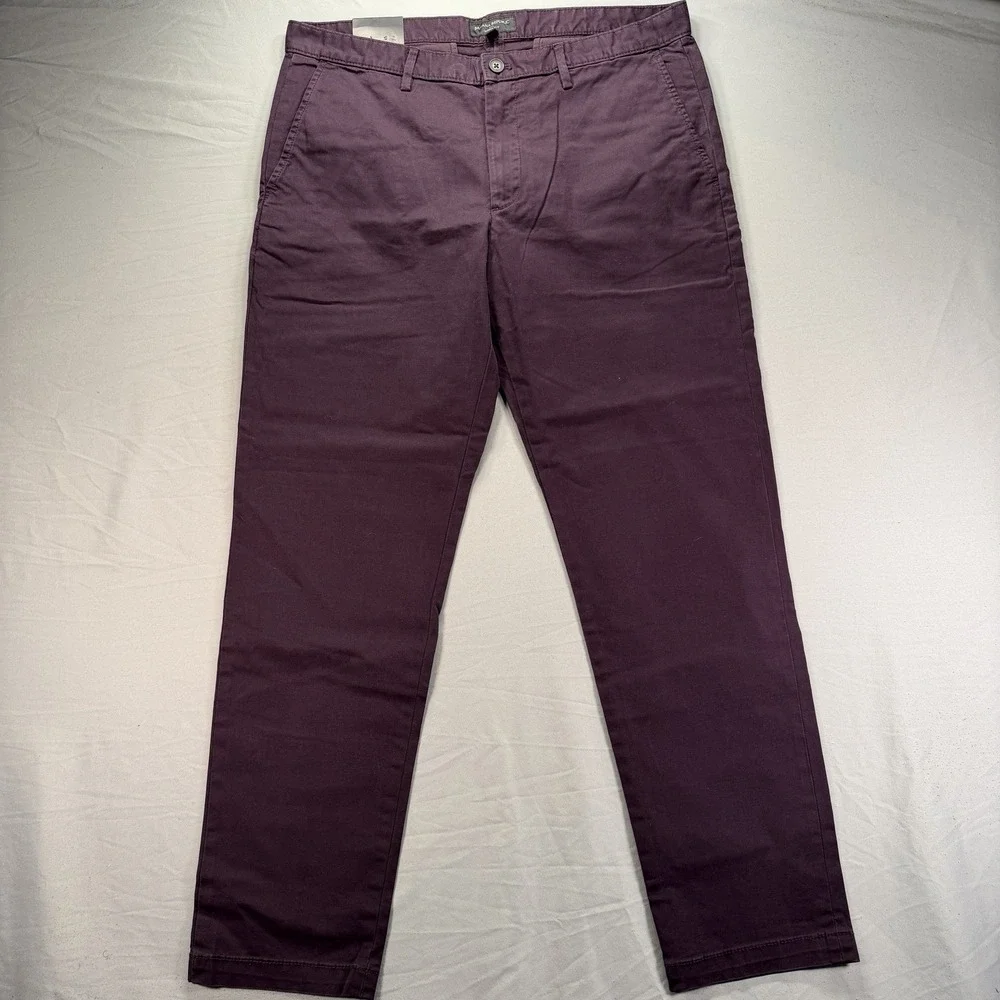 Banana Republic Lived In Chino Pants Mens 36x32 Purple Skinny Fit Preppy NWT